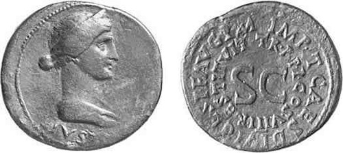 livia roman coin dupondius